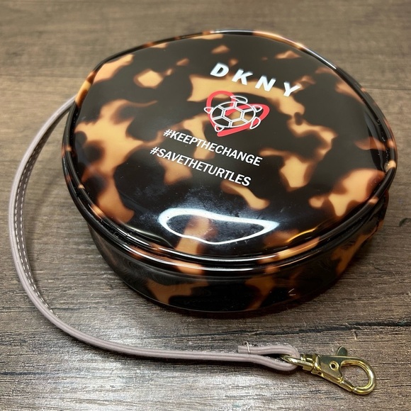 DKNY Tortoise Shell Pattern Coin Purse / Makeup /Accessories Bag - Picture 1 of 3